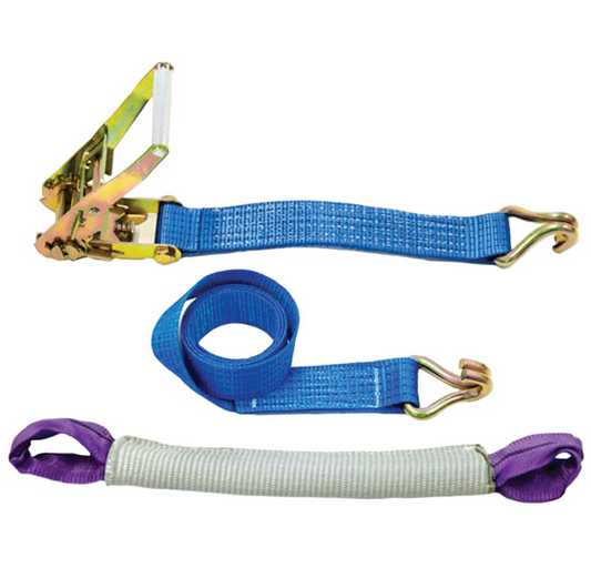Recovery Wheel Straps Complete System with Claw Hook and Soft Sling 8m / 2500daN