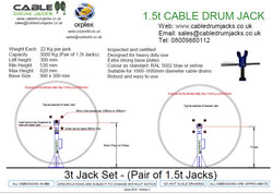 3.0t Cable Drum Jack Set - Manual Screw Type - from JACKITUP