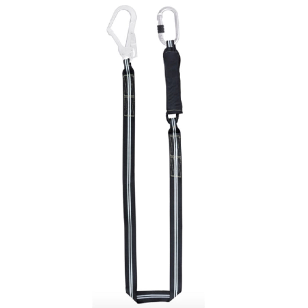 Kratos - 1m or 1.5m or 2m Length Flame Resistant Shock Absorbing Webbing Lanyard - by RiggingUK