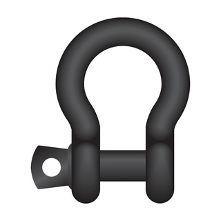 Bow Shackle With Screw Collar Pin - Black Painted Finish - Theatrical Type