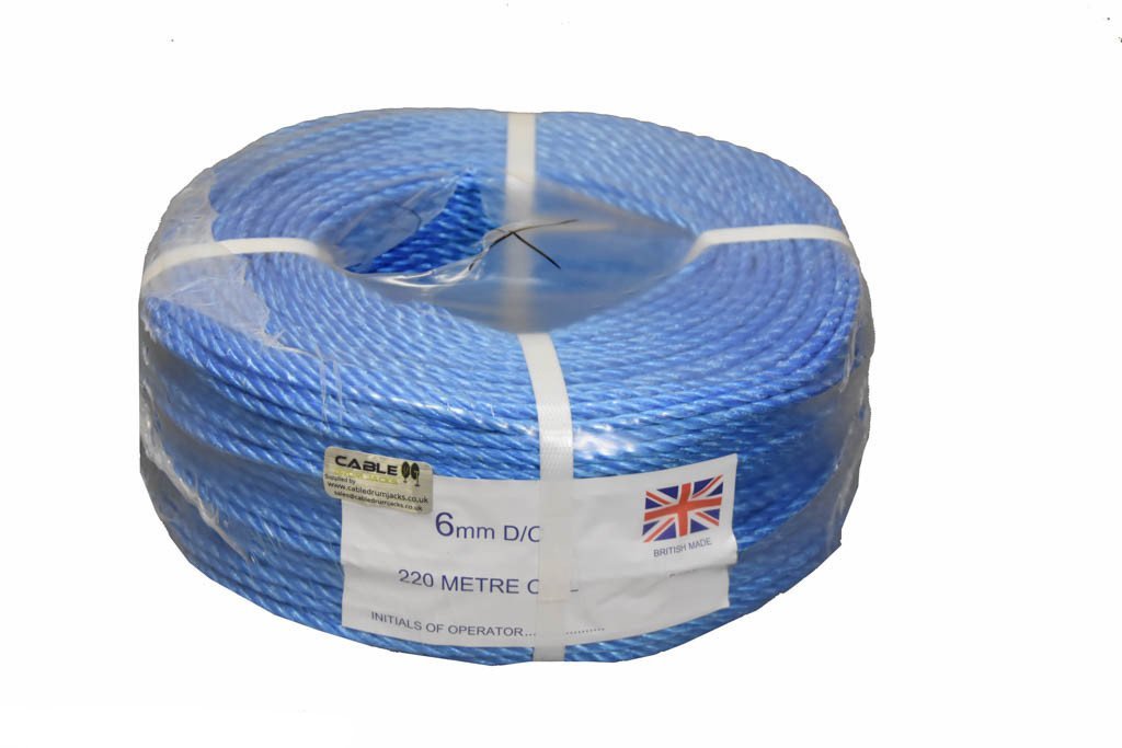 Duct Draw Rope  - 6mm Blue Polypropylene - 220m Coil 220m