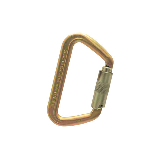 ISC Small Iron Wizard Screwgate Steel Karabiner - MBS 70kN - Zinc Plated Finish
