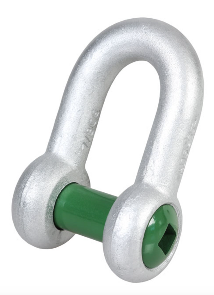 Green Pin Grade 6 Square Sunken Hole Dee Shackle 17.0t