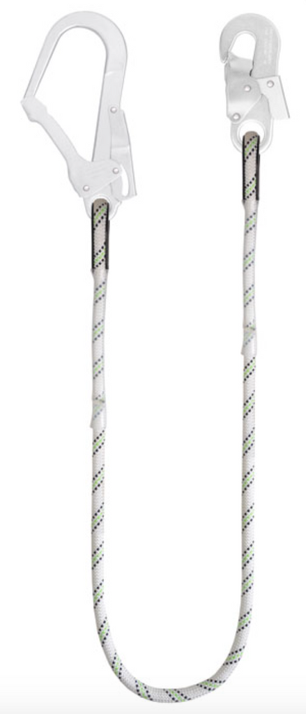 1m or 1.5m or 2m Restraint Kernmantle Rope Lanyard - 11mm Diameter - Scaff Hook 1 End, Snap Hook Other 2.0m