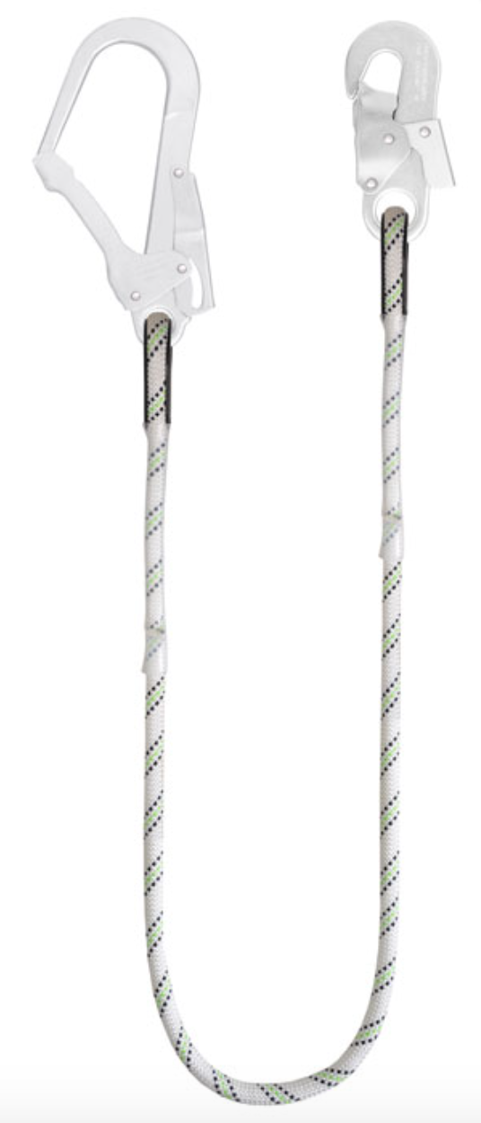 1m or 1.5m or 2m Restraint Kernmantle Rope Lanyard - 11mm Diameter - Scaff Hook 1 End, Snap Hook Other 2.0m