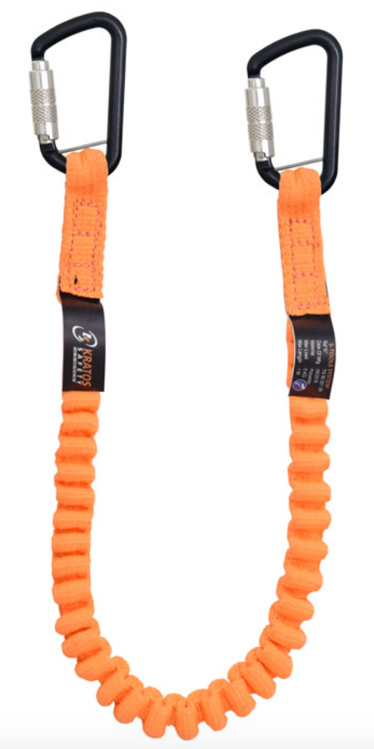 Kratos - Connecting Tool Stretch Lanyard with Integrated Karabiners - Max Length 1m 1m