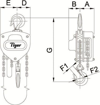 2000kg CHAIN BLOCK PROCB14 (lite model)