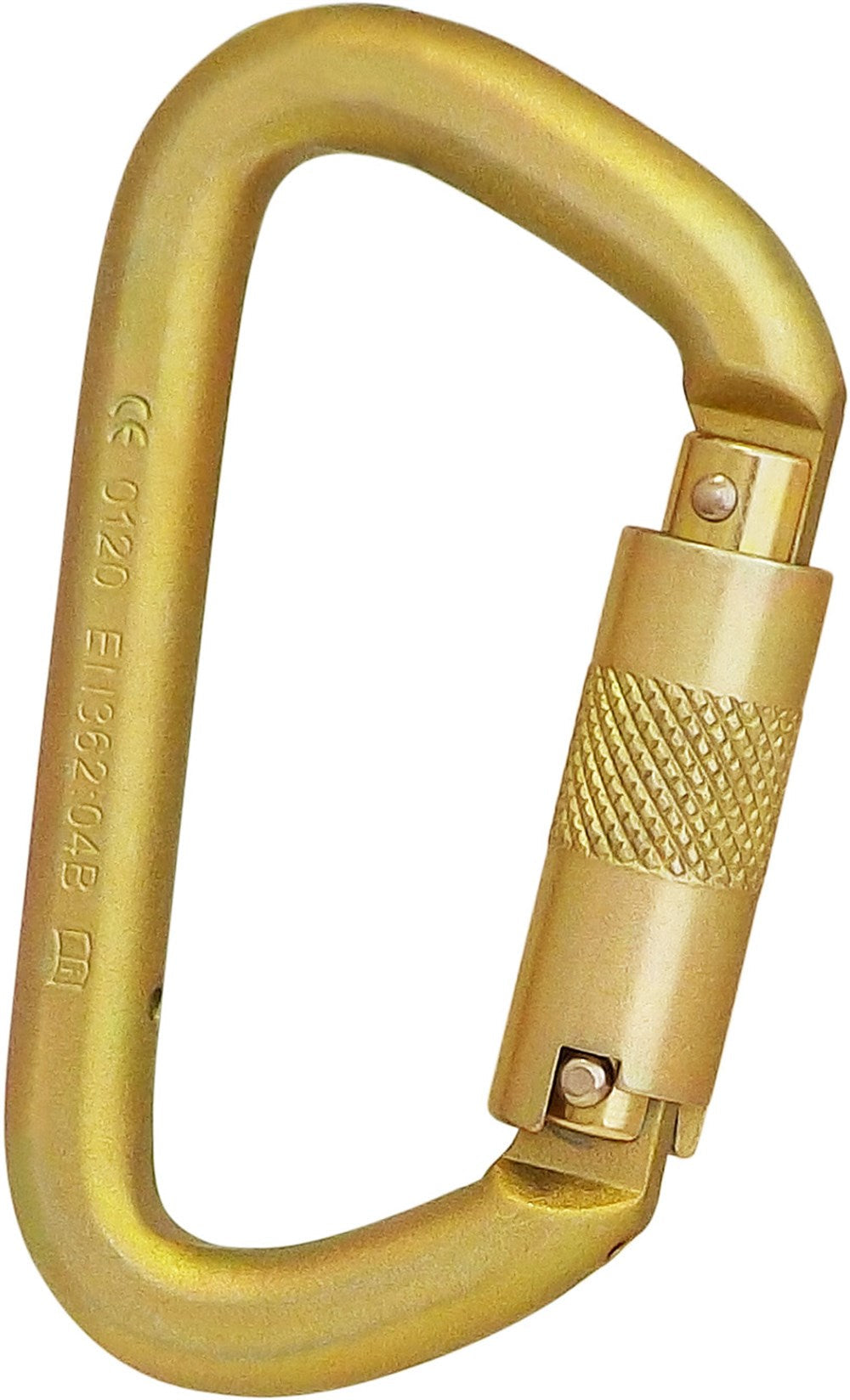 ISC Offset D Keylock Screwgate Steel Karabiner - MBS 50kN - Zinc Finish Karabiner from RiggingUK