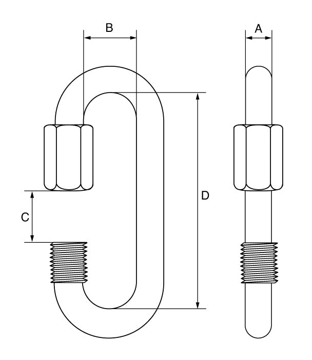 ONYX Grade 80 Black Finish Steel Quick Link Large Opening - OXQLE