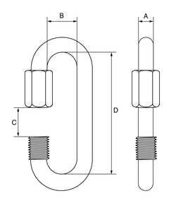 ONYX Grade 80 Black Finish Steel Quick Link Large Opening - OXQLE