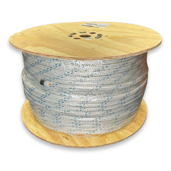 12mm Polyester Pulling Rope - (PE 4700 kg)(SGE 4230 kg) - Double Braid (White/Blue)
