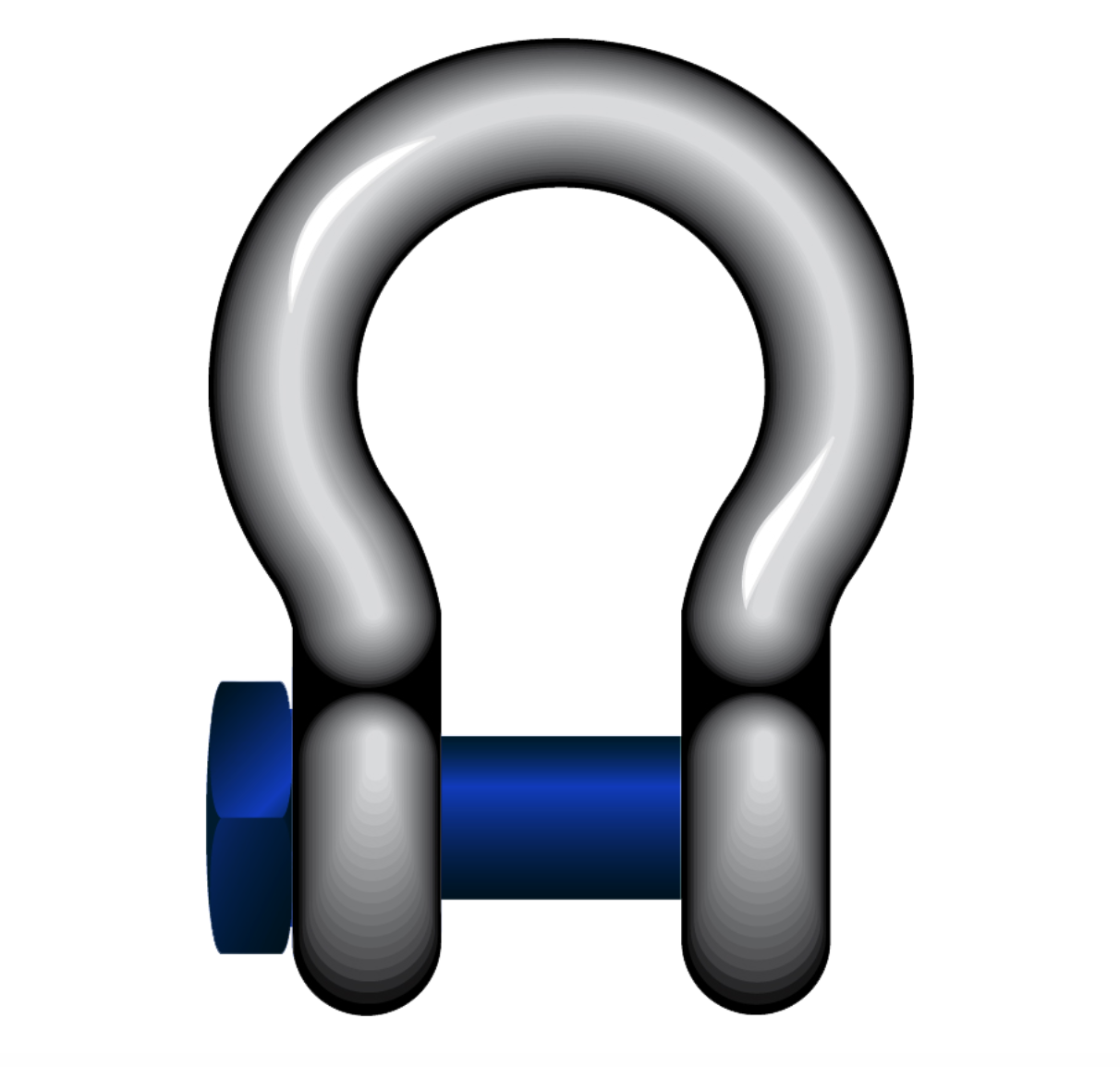 GT Blue Pin Grade 6 Square Head Bow Shackle 9.5t