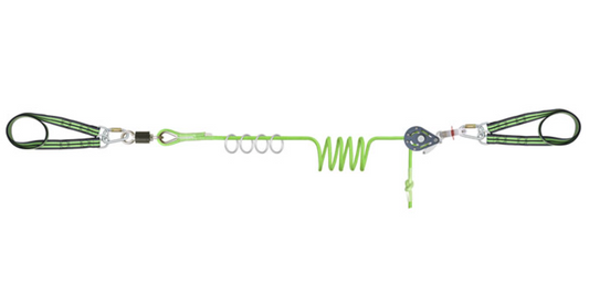 25m 4 User Horizontal Temporary Lifeline System with Integrated Rings 25m