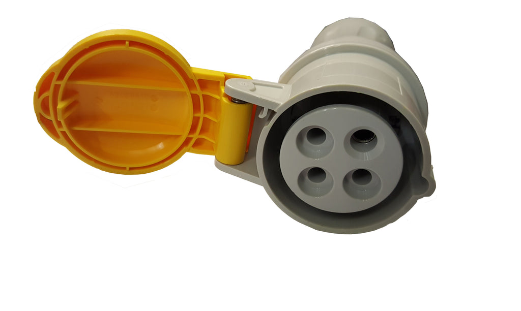 Yellow Female 16A 4 Pin Socket 110V