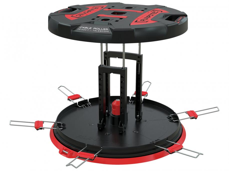 Red and Black Runpotec XB500T Cable Roller extended