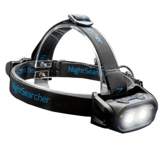 NightSearcher HT800RX rechargeable head torch.