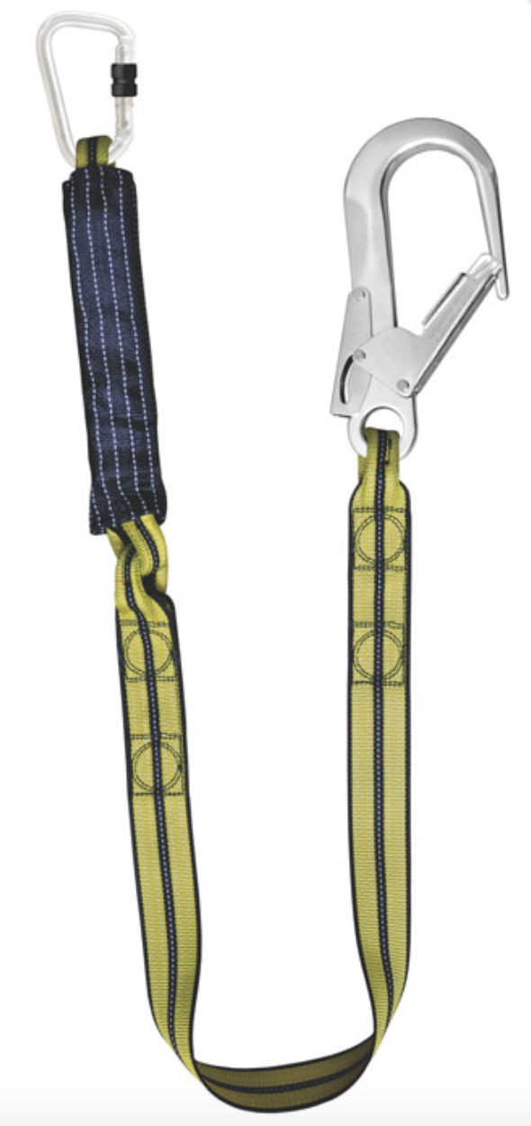 2m ATEX Shock Absorbing Webbing Lanyard with Scaff Hook 2m