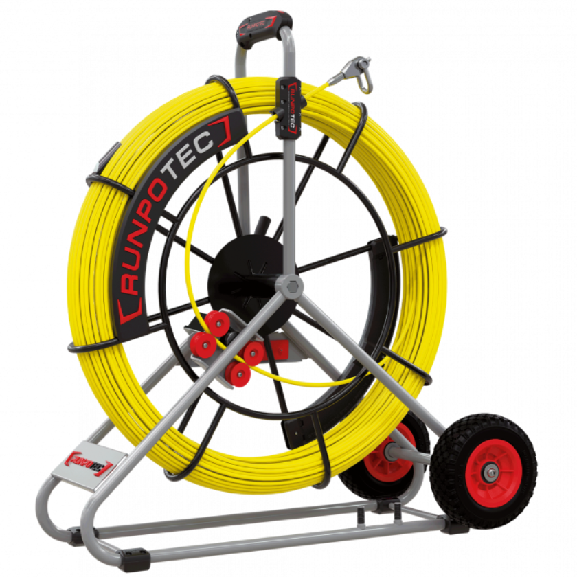 RUNPOTEC GF7.5 7.5mm Yellow Fiberglass Rod on Robust Mobile Steel Reel