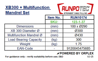 Product Specification Table for RUNPOTEC XB300 + Multifunction Mandrel Set