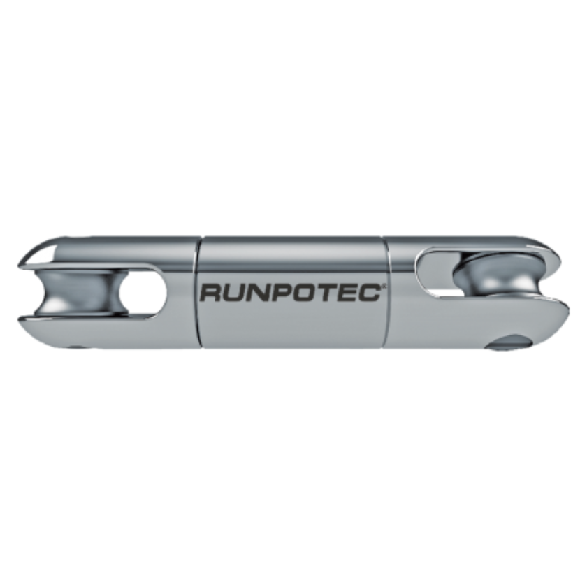 RUNPOTEC Connection Swirl with Swivel used to connect RUNPOTEC polyester pulling ropes with the cables to be pulled or the deployed pulling die and to ensure twist compensation.