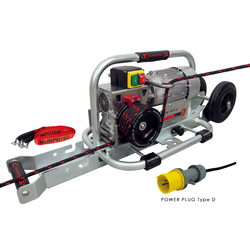  RUNPOTEC CW 800 E 115V Capstan Winch with steel trolley, rail & strap - 800kg