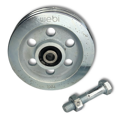 WEBI Galvanised Cast Iron Double Groove Pulley, Type ETT-74D - Capacities 300kg - 800kg