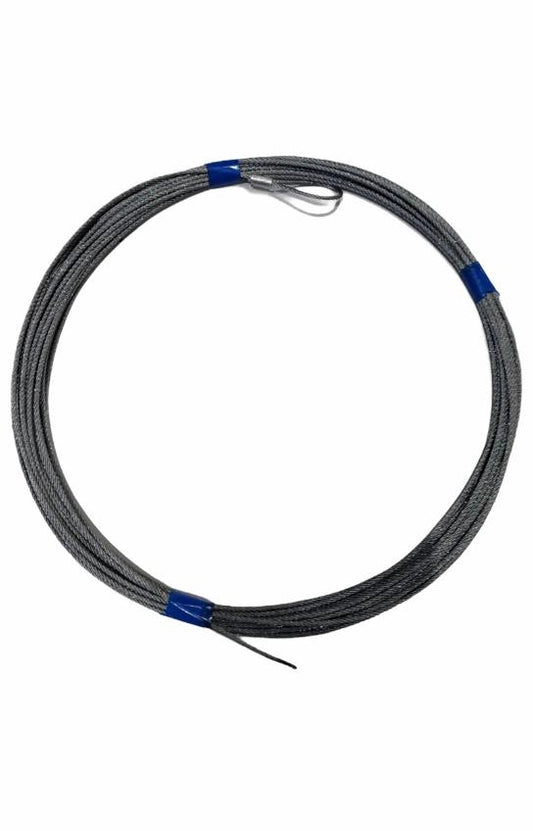 2mm Pre cut  7 x 19 Galvanised Wire Rope with Crimped Loop 2mm x 15m