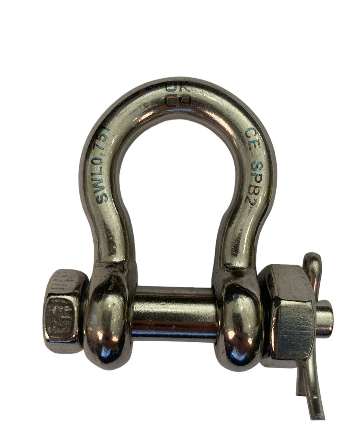Load Rated Stainless Steel AISA 316 Safety Nut and Bolt Pin Bow Shackle
