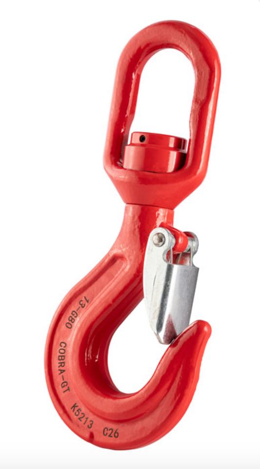 GT Cobra Grade 80 Swivel Sling Hook with Ball Bearing c/w Safety Catch 7/8mm