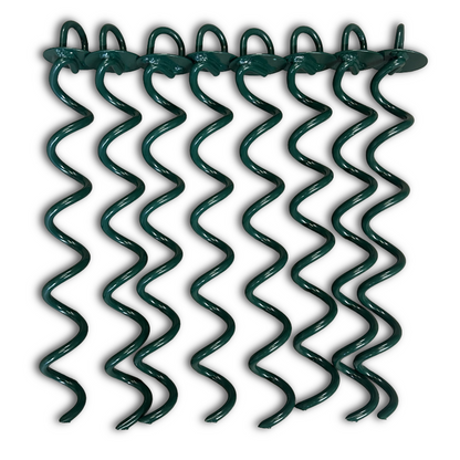 8 of 400mm Green Powder coated Ground anchor by RiggFix 325kg Holding Power