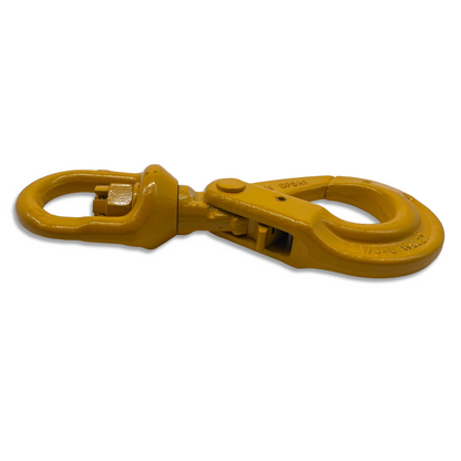 RiggFix Yellow Finish Grade 80 Swivel Auto Lock Hook