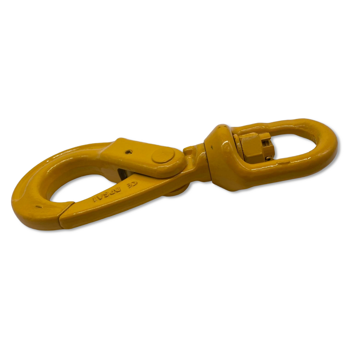 RiggFix Yellow Finish Grade 80 Swivel Auto Lock Hook
