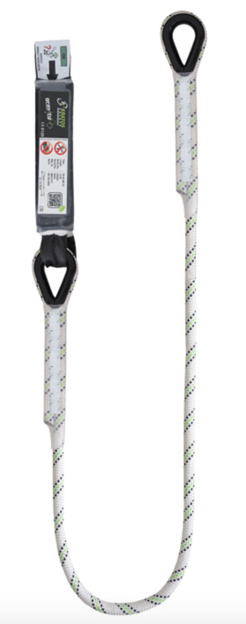 1.5m or 1.8m Gravity Shock Absorbing 11mm Kernmantle Single Rope Lanyard with Thimble 1.8m