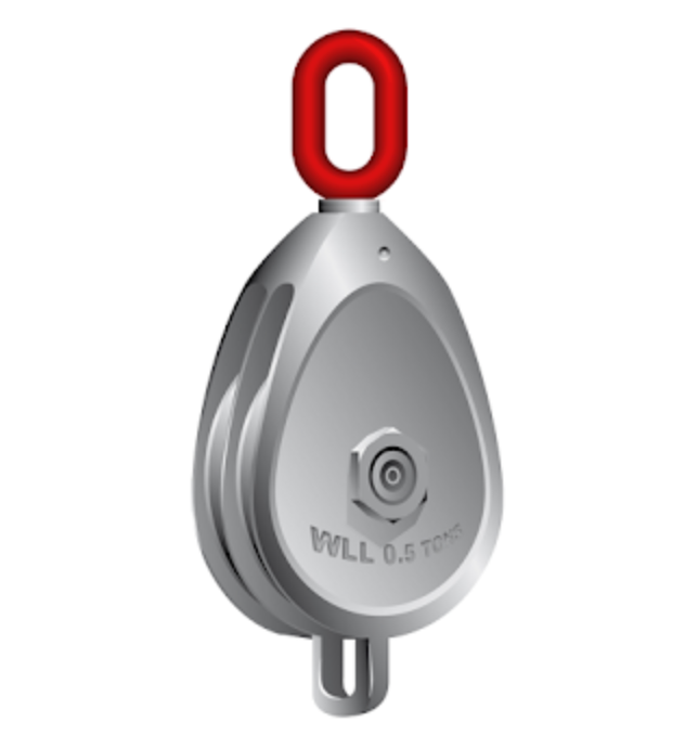 Galvanised Malleable Iron Block Red Swivel Oval Eye Double / 6inch / 24mm