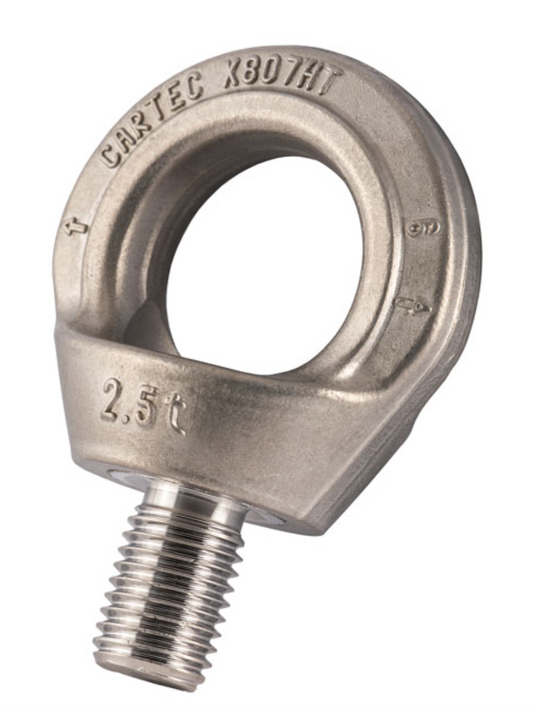 Cartec Grade 6 Stainless Steel AISI 316L Rotating Eyebolt 24mm / 2.5t