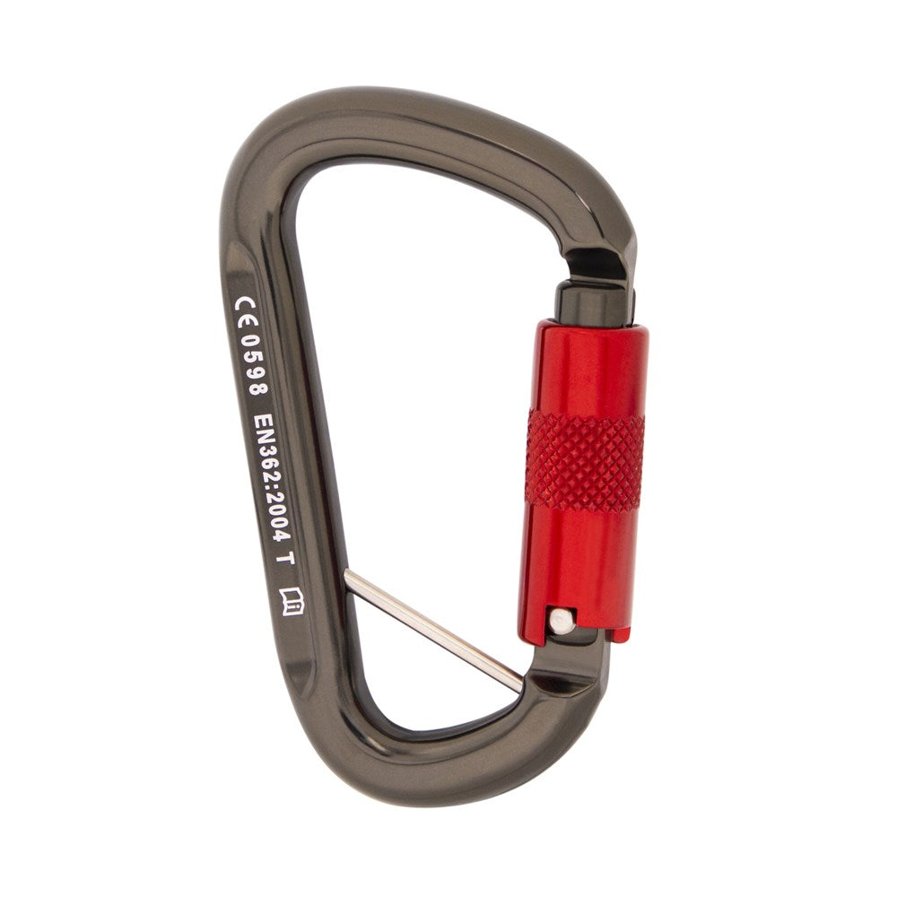 ISC Offset D Twistlock (2-way) Karabiner - MBS 30kN - Anodised Finish Twistlock with Captive Pin