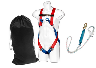  Portwest - Fall Arrest 2 Point Harness Kit - Red with Lanyard & Bag