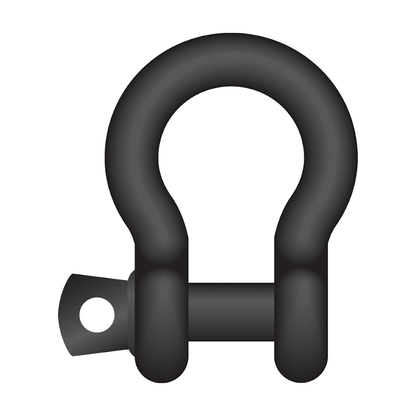 Bow Shackle With Screw Collar Pin - Black Painted Finish - Theatrical Type