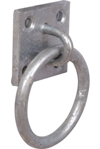 Galvanised Steel Ring on Plate 50x50mm