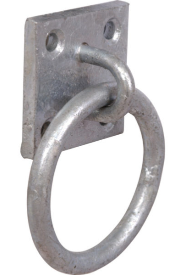 Galvanised Steel Ring on Plate 50x50mm