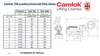 Camlok THS Loading Horizontal Plate Clamp Dimensions Table with Diagram
