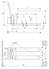 Technical Drawing of Pfaff HU ES 10 B Scissor Pallet Truck with Dimensions Labelled