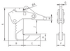 Technical drawing of Camlok ACH Adjustable Horizontal Plate Clamp