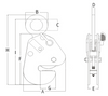 Technical drawing of Camlok CG Standard Girder Turning Clamp