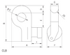 Technical drawing of Camlok CLB Horizontal Mount Container Lifting Lugs