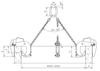 Technical drawing of Camlok BTG Concrete Pipe Lifting Clamp 