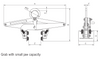 Technical drawing of Camlok TBG block grab with small jaw capacity