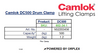 Camlok DC500 Drum Clamp Specification Table