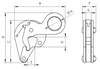 Technical drawing of Camlok DC500 Drum Clamp