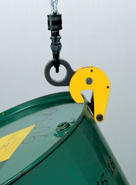 Yellow Camlok DC500 Drum Clamp in use